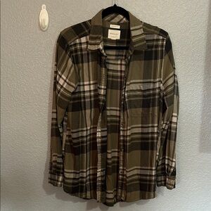 American Eagle Outfitters Green Plaid Shirt Jacket